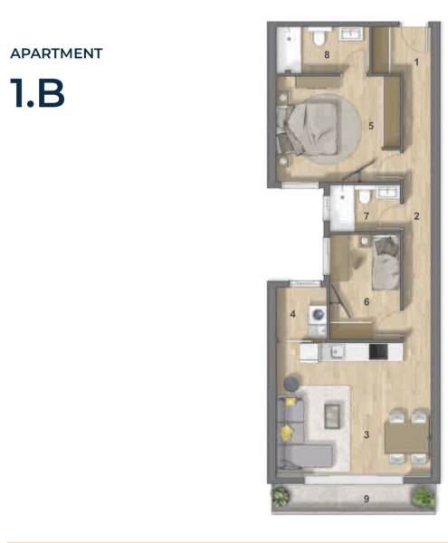 APARTAMENTO NUEVO EN COMPLEJO NUEVO PUERTO DE SANTIAGO